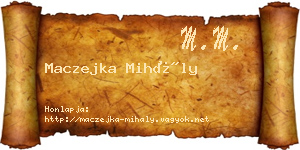Maczejka Mihály névjegykártya